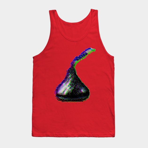 Chocolate Kiss Snack Glitch Tank Top by SABREart